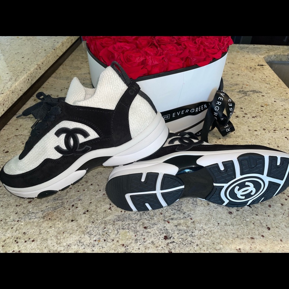 CHANEL Fabric Suede Calfskin CC